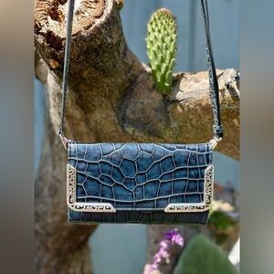 Brighton — Croc Embossed Leather Wallet